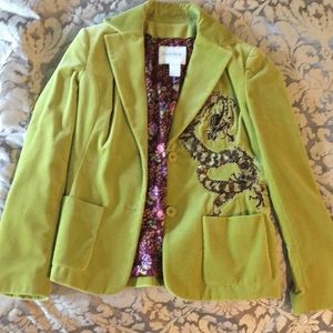 Vintage Lime green velvet blazer.